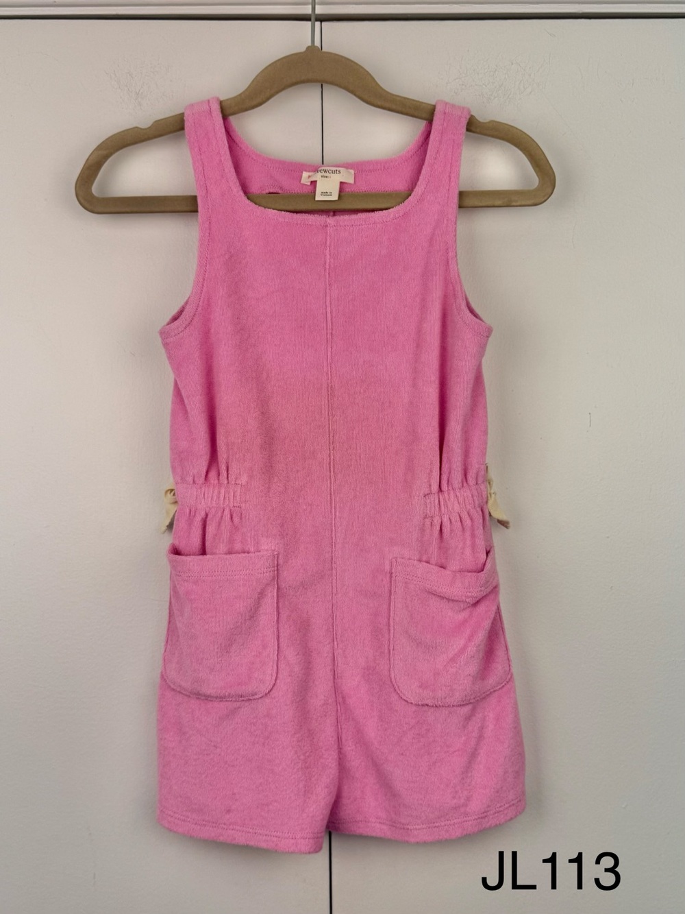 J.Crew Crewcuts Pink Towel Terry Romper Girls Size 5
